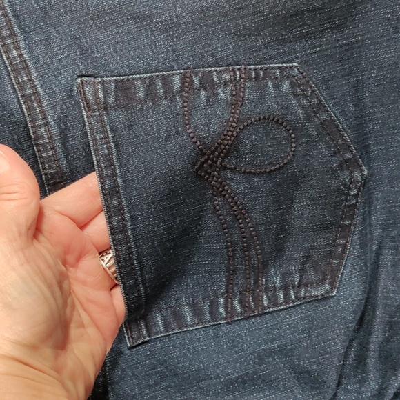 11140 Lee dark wash Style Ups pull on stretch waist straight leg jeans 10 - Picture 8 of 12